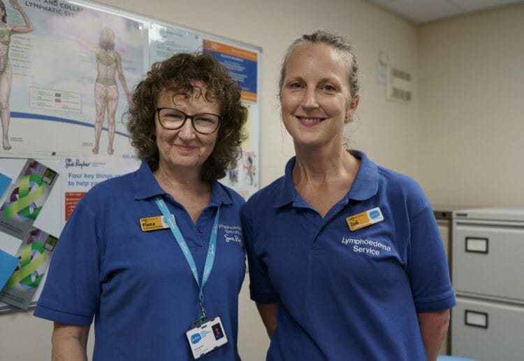 Fiona and Zoe from the Lymphoedema team at Sue Ryder Duchess of Kent Hospice