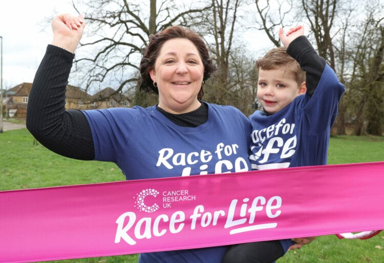 Danielle Emery with son Callum after beating larygeal cancer.