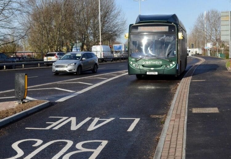 More bus lanes and bus stops are set to be created on the A33 relief road, alongside a new pedestrian and cycle bridge over the River Kennet. Picture: Reading Borough Council
