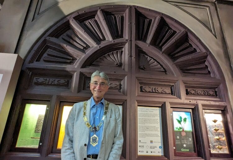 The mayor was among those welcomed at the unveiling of the centuries-old Oracle Gates at a recent exhibition in Reading Museum by High Street Heritage Action Zone. Picture: Jake Clothier