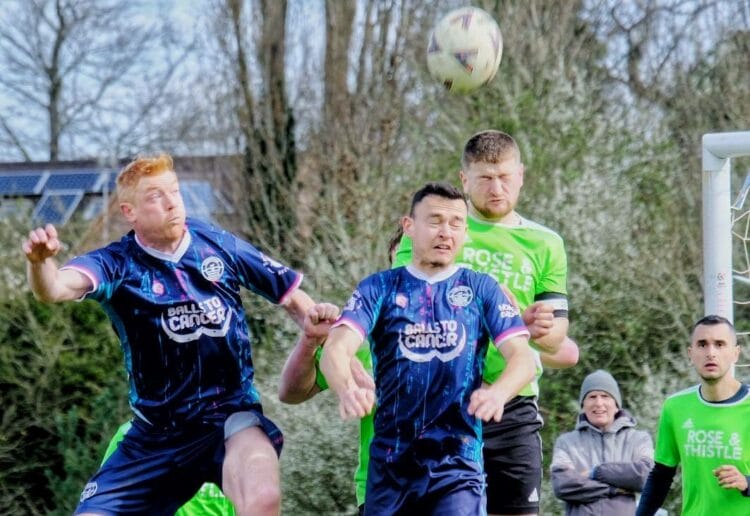 Dave Kitson scores on his debut for Caversham United Picture: Andrew Batt