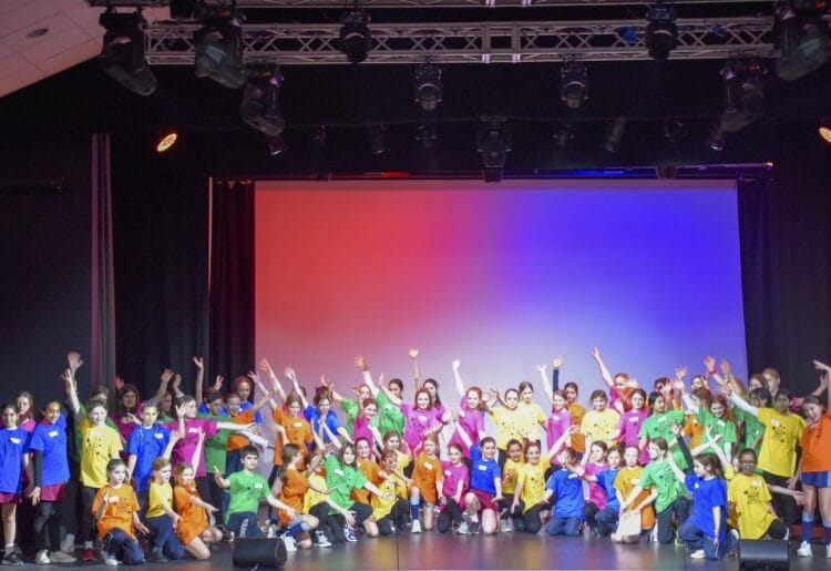 Some of the students taking part in the production of Bugsy Malone at Downe House