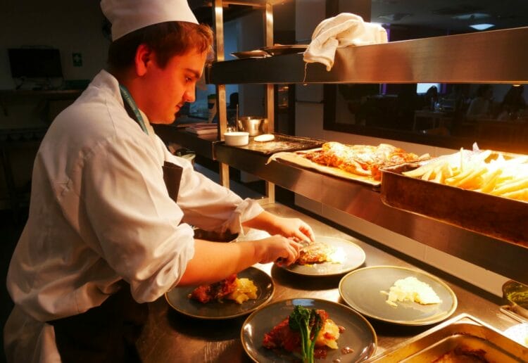 Level 1 Professional Culinary Arts students at Reading College completed part of their spring project which saw them design, develop, and analyse a menu which was then served to family in a restaurant service. Picture: Activate Learning