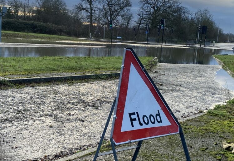The Showcase Roundabout in Winnersh was closed on Saturday due to flooding Picture: Phil Creighton
