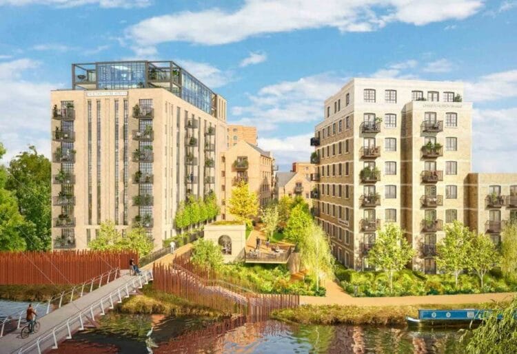 A CGI of what the replacement development of 209 flats at the Old Power Station between the River Thames and Vastern Road in Reading could look like. Credit: Berkeley Homes.