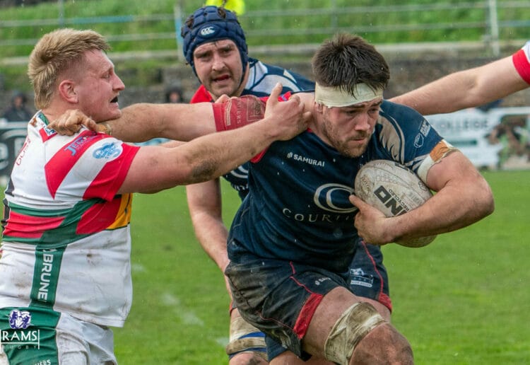 Dan Swain carries for Rams against his former club Plymouth Albion