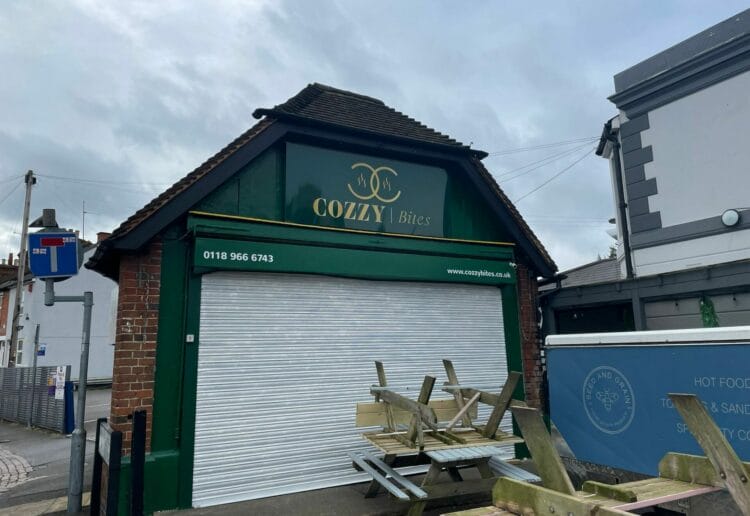 Cozzy Bites, the food hut that is currently shuttered but set to open in April, in the former Smash N Grab hut in London Road, East Reading Picture: Local Democracy Reporting Service
