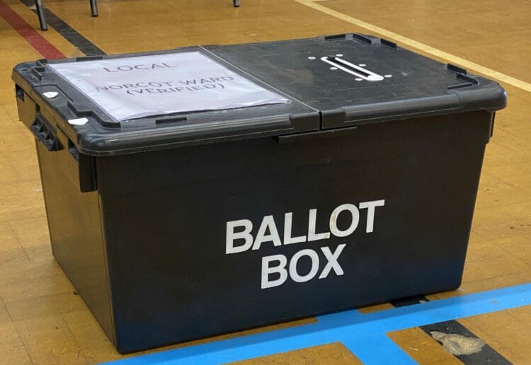 A ballot box from the 2022 local elections Picture: Phil Creighton
