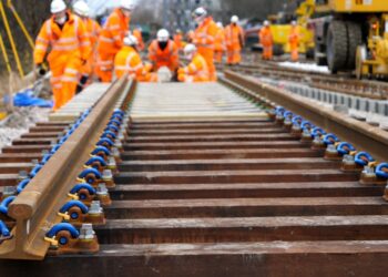 Network Rail working on the railway line
