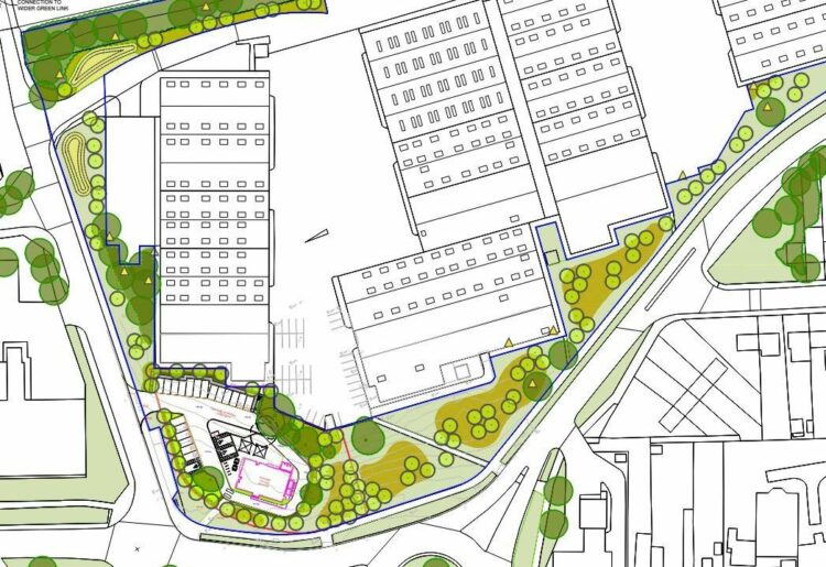 A planting plan for a total of 119 trees to be planted as part of a project to build a Greggs Drive-Thru near the entrance of the Stadium Way Industrial Estate in Scours Lane, Tilehurst. Credit: Quartet Design.