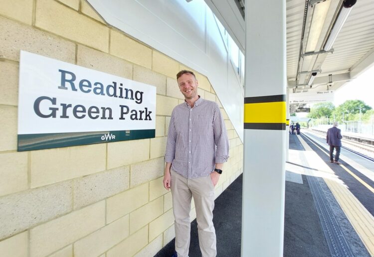 Cllr Jason Brock at the launch of Reading Green Park station on Thursday, May 25 Picture: Jason Brock