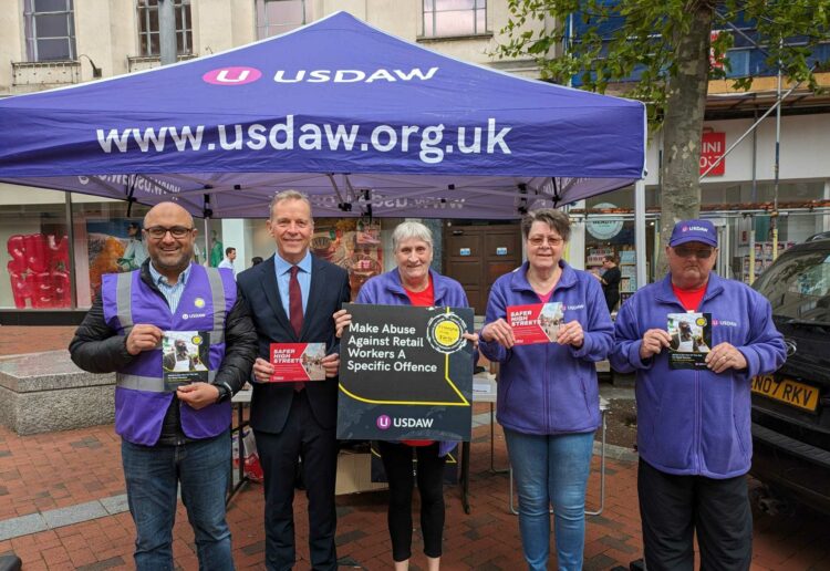 Members of the Reading Branch of USDAW, including Anas, Shirley Dunaway the chair, Greta, the secretary and Frank Dunaway Picture: Office of Matt Rodda MP