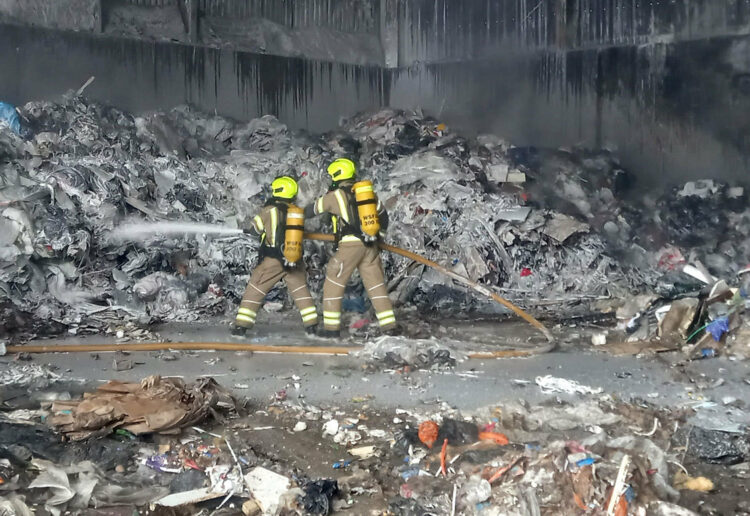 Fire crews tackling a blaze Picture:West-Sussex-Fire-and-Rescue-Service