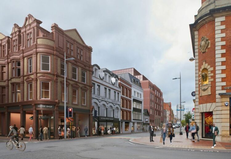 What the Queen Victoria Street redevelopment would look like from Friar Street in Reading town centre. Credit: Falcon Chester Hall