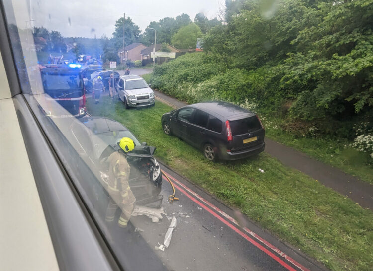 Royal berkshire Fire and Rescue officers dealing with the road incident at around 8.30am on Tuesday, May 14.