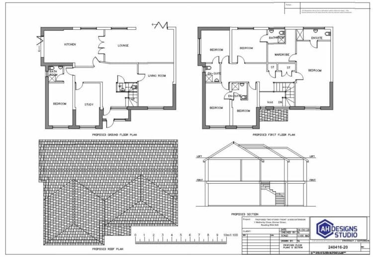 Extension plans for a home in Wetherby Close, Emmer Green. Picture: AH Designs Studio