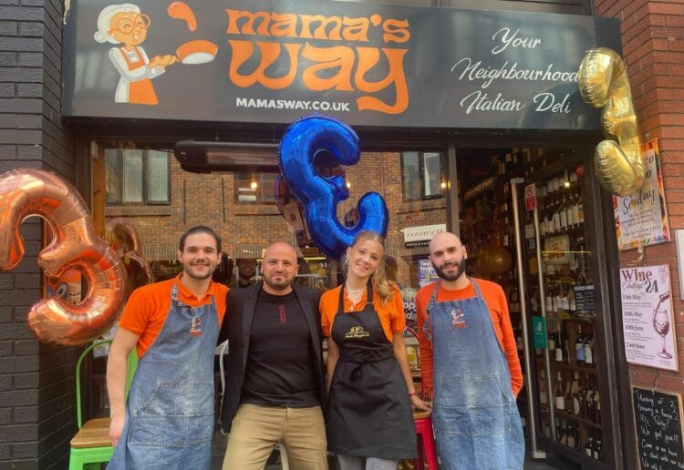 Walter Gumina and staff at Mamas Way in Duke Street, Reading town centre Picture: Local Democracy Reporting Service