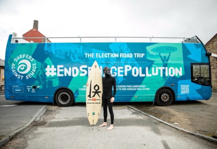 Surfers Against Sewage will be visiting Reading and pitching up opposite Thames Water's HQ as they hold a hustings event ahead of the general election