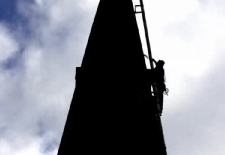 Work at a church in Arborfield. Pic: Andrew Batt.