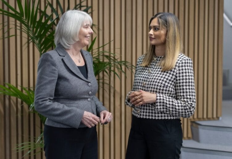 Karen Jones with associate solicitor Sabah Siddiq.