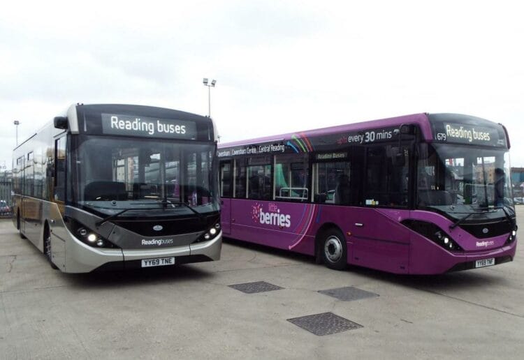 Reading buses.