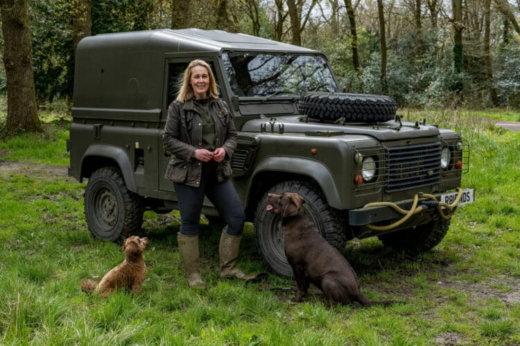 Claire Hunter with her two dogs, of Hunters Dog Holidays