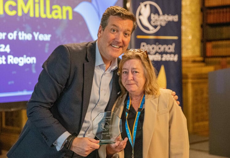 Angela McMillian, who works for Bluebird Care Reading, Wokingham, Maidenhead, Windsor and Bracknell, beat hundreds of nominees to win Team Member of the Year Award at this year?s annual Bluebird Care Awards. Picture: Bluebird Care