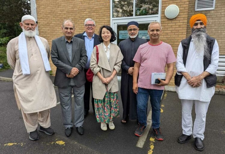 Yuan Yang, the Labour MP for Earley and Woodley, with Surjit Singh Jutla and councillors Majid Nagra and Greg Bello at Ramgarhia Sabha Reading. Credit: Office of Yuan Yang MP.
