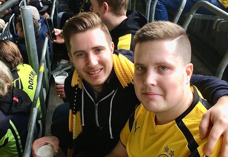 Mark Sturgess (right) with brother James. Picture: Sue Ryder.