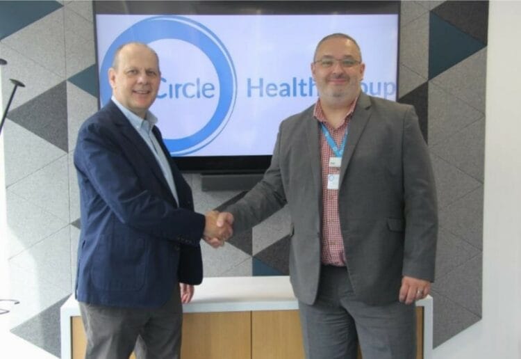 British Skin Foundation CEO Matthew Patey and Circle Health Group's Adam Busby. Picture: Circle Health Group