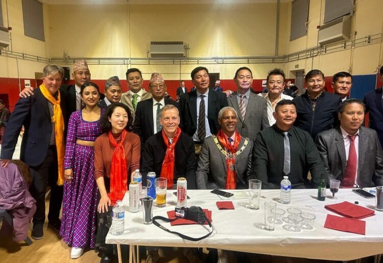 Glenn Dennis, the Mayor of Reading, Matt Rodda, Labour MP for Reading Central, Yuan Yang, Labour MP for Earley and Woodley in attendance at the Reading Ex-British Gurkha Association event. Credit: Office of Matt Rodda MP