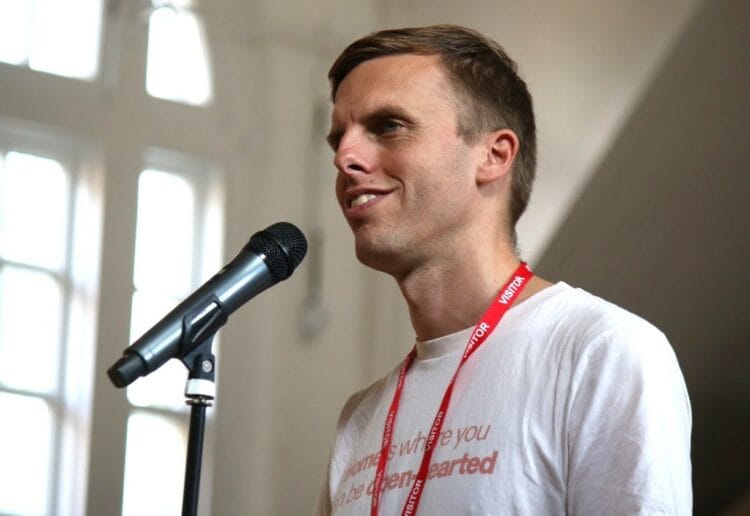 Harry Baker, poet and mathematician delighted a student audience at Queen Anne?s School. Picture: QAS