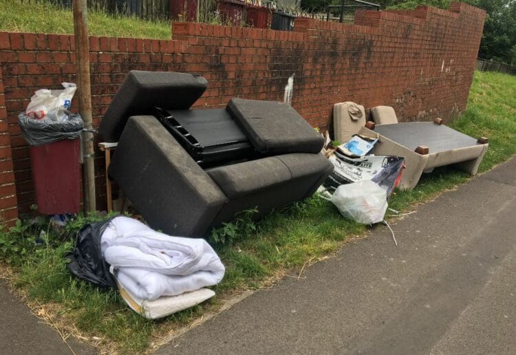 Fly tipping in the Norcot area of Tilehurst. Credit: Nick Fudge.