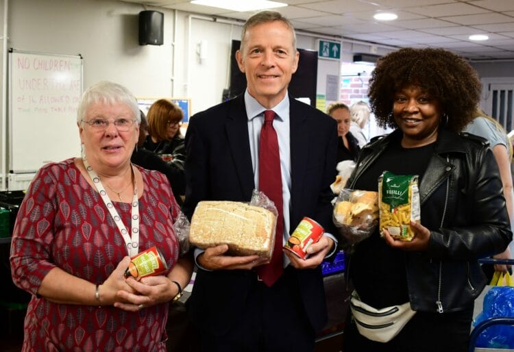Trisha Bennett, community development coordinator at Whitley Community Development Association, Matt Rodda, Reading East MP and volunteer Trish. Credit: Office of Matt Rodda MP.