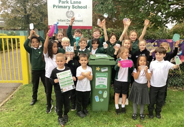 Park Lane Primary School has set its sights on the prize of the The Sistema Recycled Playground Contest: a new playground frame made entirely of recycled materials. Picture: Park Lane Primary School