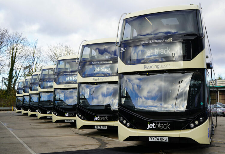 Reading Buses has celebrated the launch of updated fleets on its Jet Black service, featuring more wheelchair space. Picture: Reading Buses