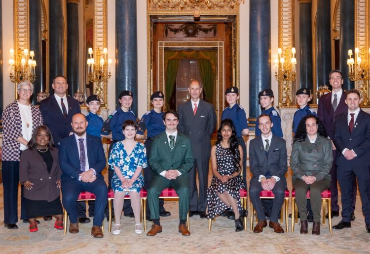 Dora Abbi, 17 (seated, third from right) was among the winners to receive an award from the Duke of Edinburgh at Buckingham Palace at the This Is Youth Awards. Picture: Ed Crispin, courtesy of The Duke of Edinburgh Awards
