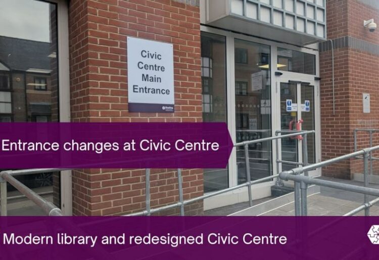 The main entrance to the Civic Centre has moved to Simmonds Street, with a new Bridge Street entrance for the Reading Registration Service.