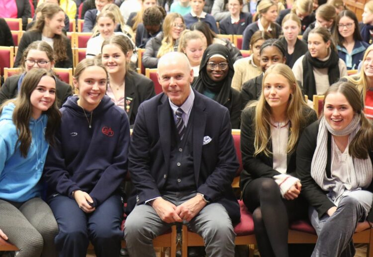 Students at Queen Anne's enjoyed a visit from Sir Clive Woodward. Picture: Queen Anne's School