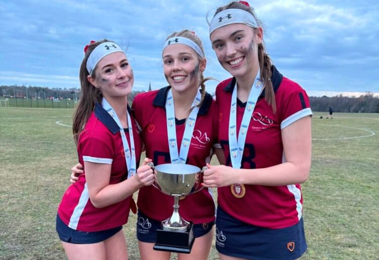 Queen Anne's School celebrates its National Lacrosse winners. Picture: QAS