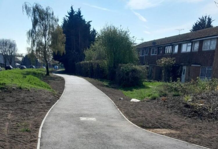 A new path has been opened up for pedestrians and cyclists on Portman Road following work by Reading Borough Council. Picture: Reading Borough Council
