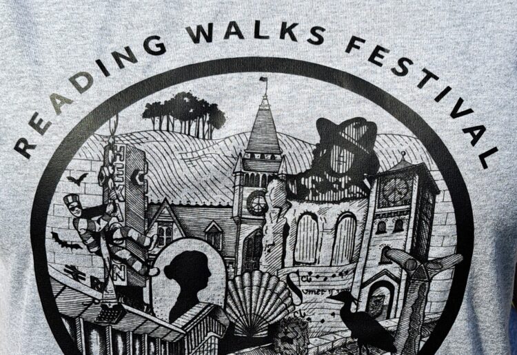 Reading Walks Festival has launched a limited-edition festival t-shirt celebrating landmarks, personalities, and stories that feature in May?s event.