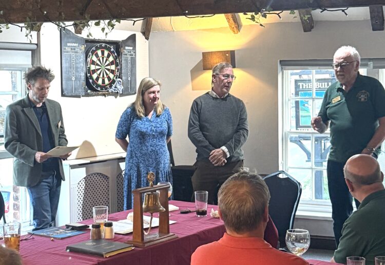 Tony Stanford-Beale, Jane Stanford-Beale MBE (CEO of Autism Berkshire), and Michelle Etherington were inducted into Pangbourne Rotary Club as representatives of Autism Berkshire. Picture: Pangbourne Rotary Club