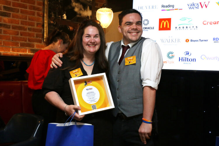 Pride of Reading launch 2025 at Malmaison Reading; Claire Nash & Jake Clothier (Reading Today)