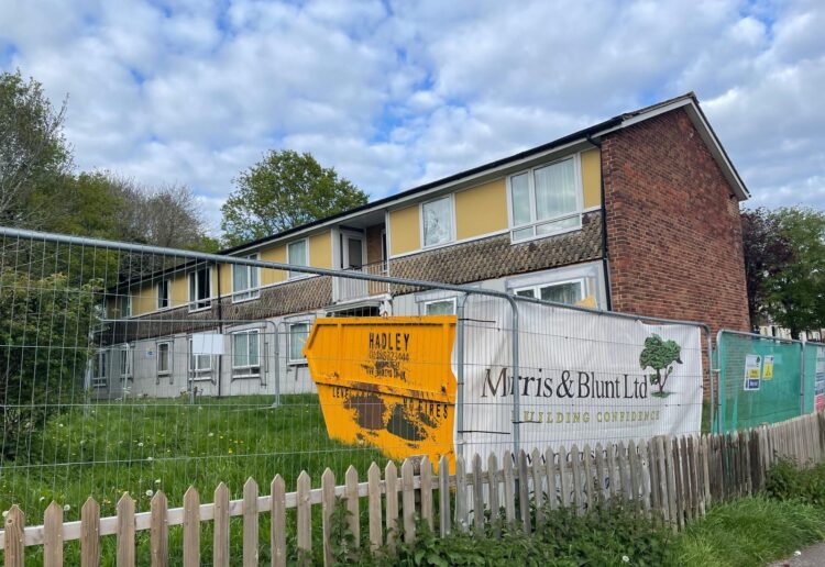 Homes sealed off for improvements at the Hexham Road estate in Reading. Credit: James Aldridge, Local Democracy Reporting Service