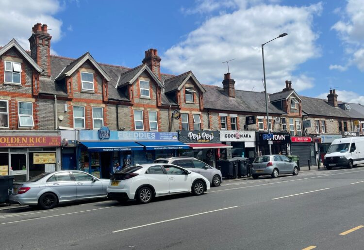 A car briefly parked in the cycle lane at Whitley Street, Katesgrove. Credit: James Aldridge, Local Democracy Reporting Service