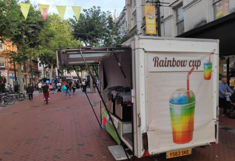 The trailer used by Salim Alami to sell drinks outside Clarks in Broad Street, Reading town centre. Credit: Reading Borough Council