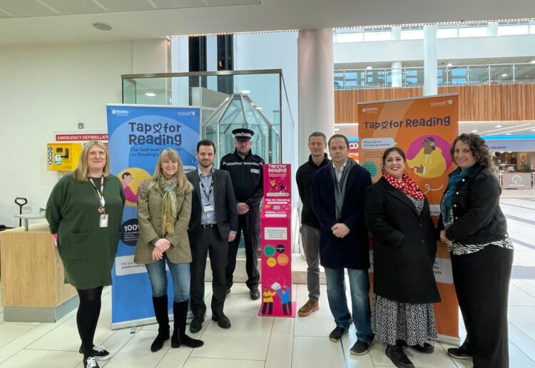 The launch of Tap for Reading at Broad Street Mall. Credit: James Aldridge, Local Democracy Reporting Service