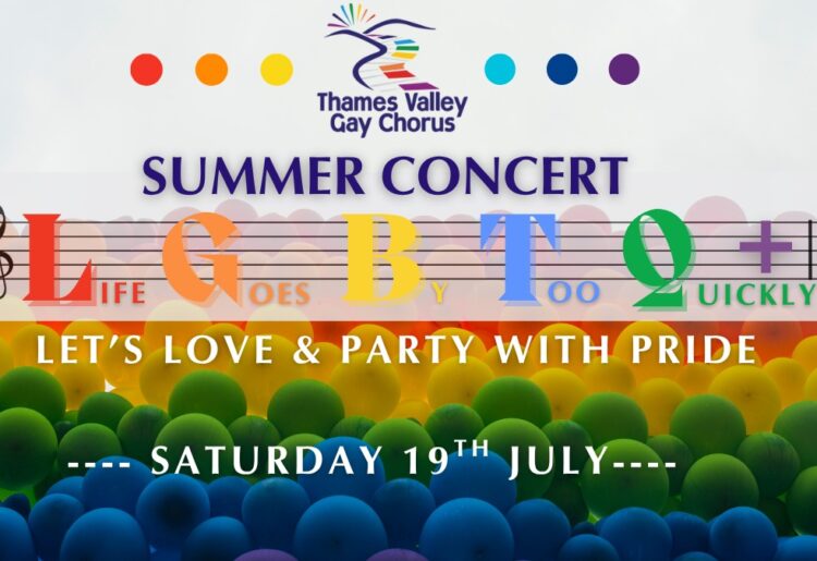 Thames Valley Gay Choir's Summer Concert is taking place at Reading Rep Theatre from 6.30pm on Saturday, July 19.