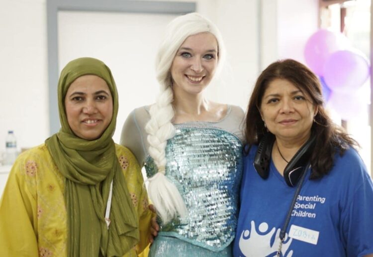 Councillors Mamuna Naz with the Princess Elsa actress and Zobia Kalim from Parenting Special Children at the summer party at the Dee Space Community Centre in Norcot. Credit: Supplied by Councillor Mamuna Naz